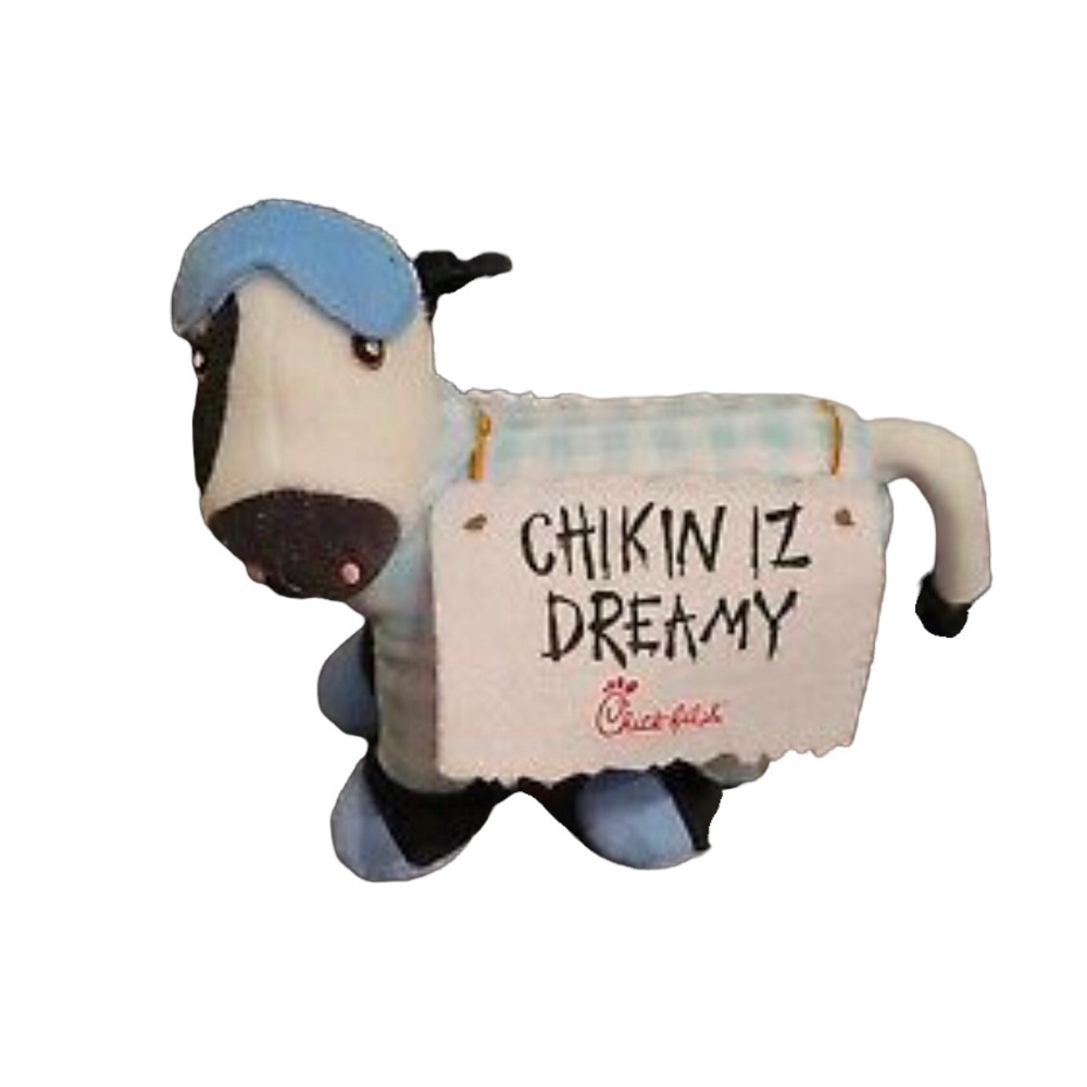 Chick-fil-A Mascot Plush Cow New in Bag Chikin Iz Dreamy Advertising 6" Gift Toy